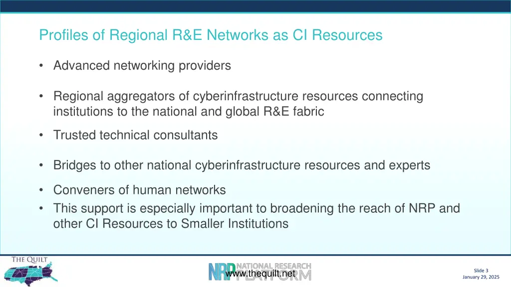 profiles of regional r e networks as ci resources