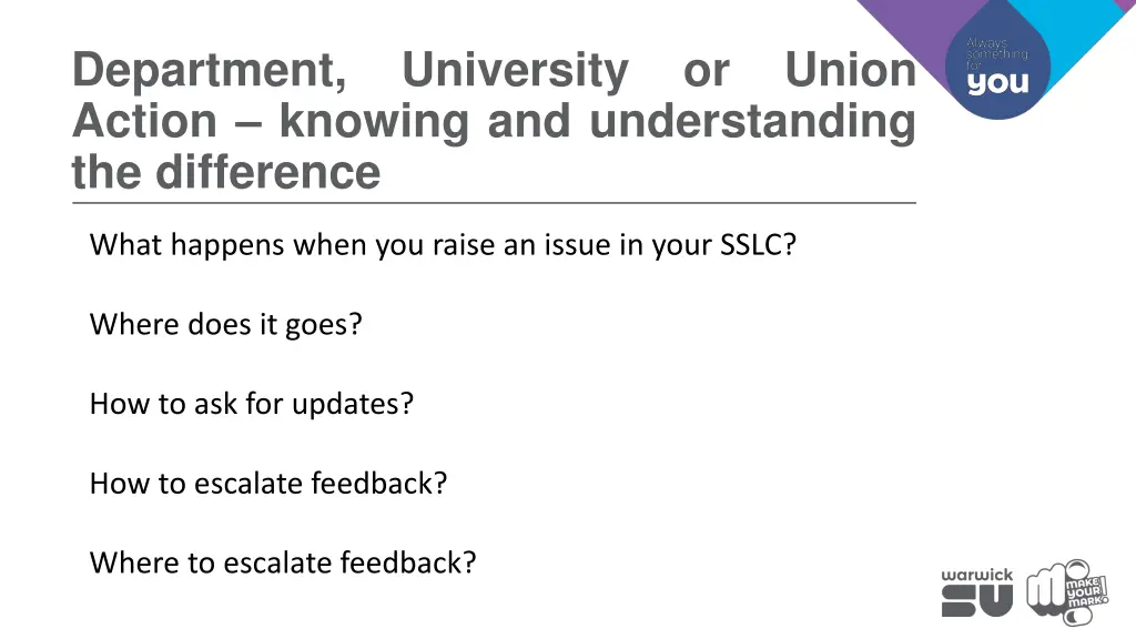 department university or union action knowing