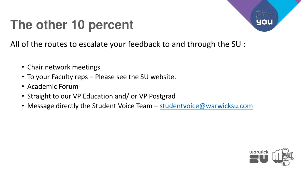 the other 10 percent