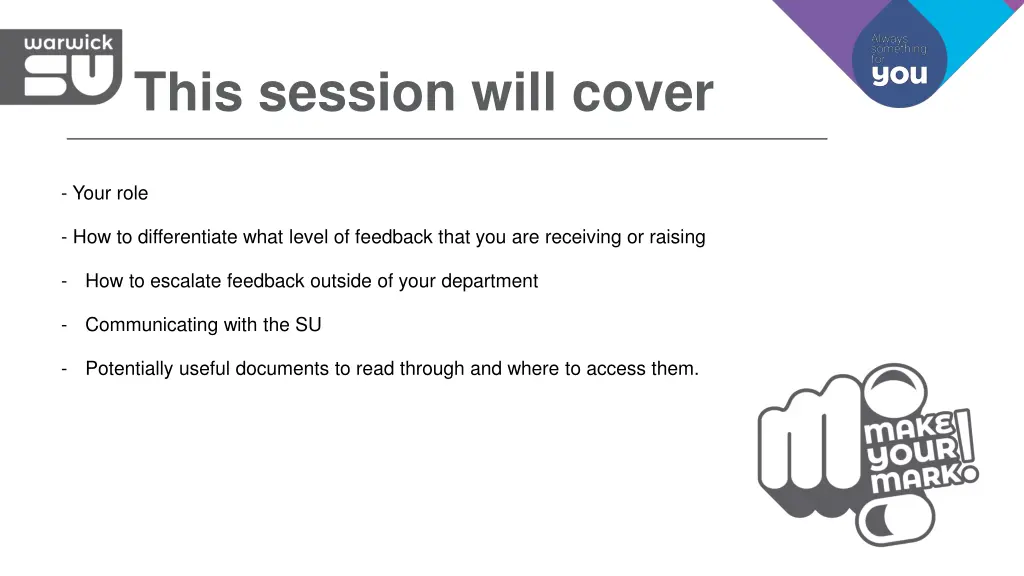 this session will cover