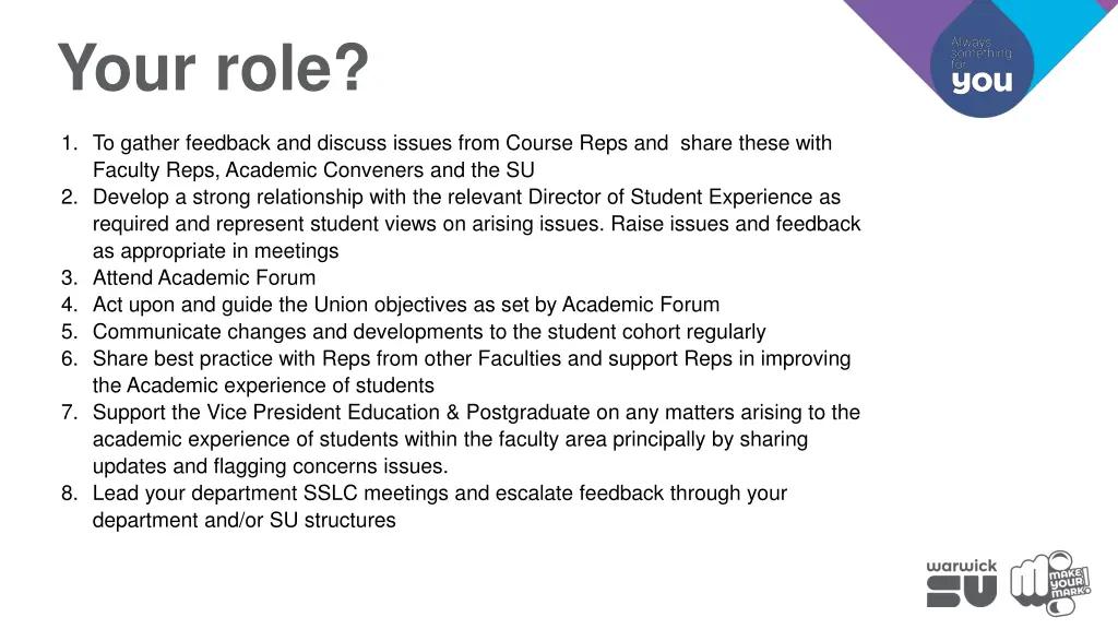 your role