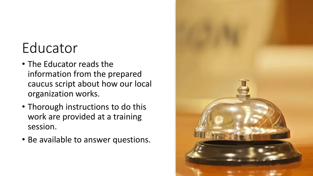 educator the educator reads the information from