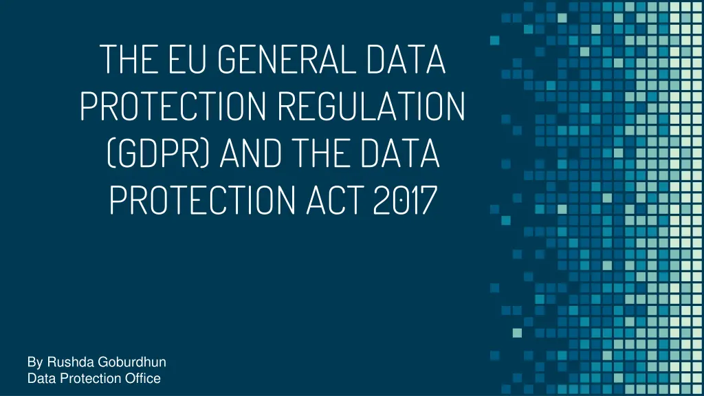 the eu general data protection regulation gdpr