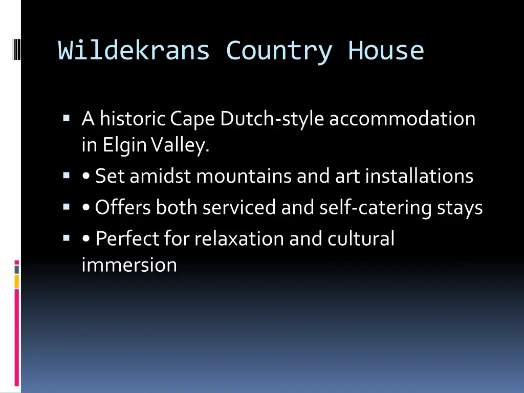 wildekrans country house