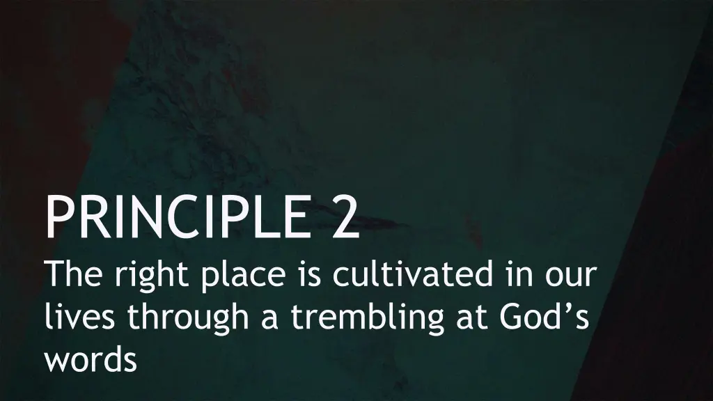 principle 2 the right place is cultivated