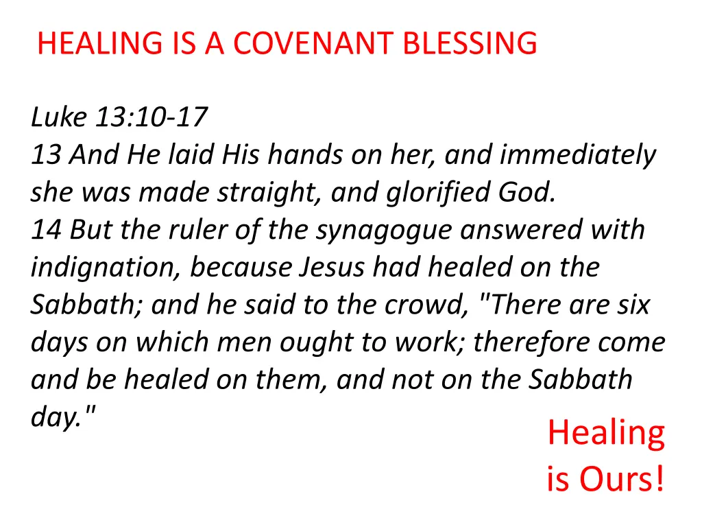 healing is a covenant blessing 1