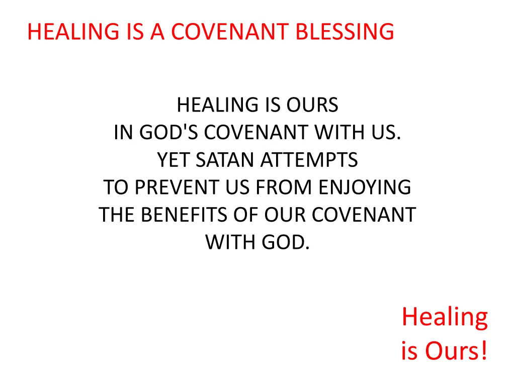 healing is a covenant blessing 4