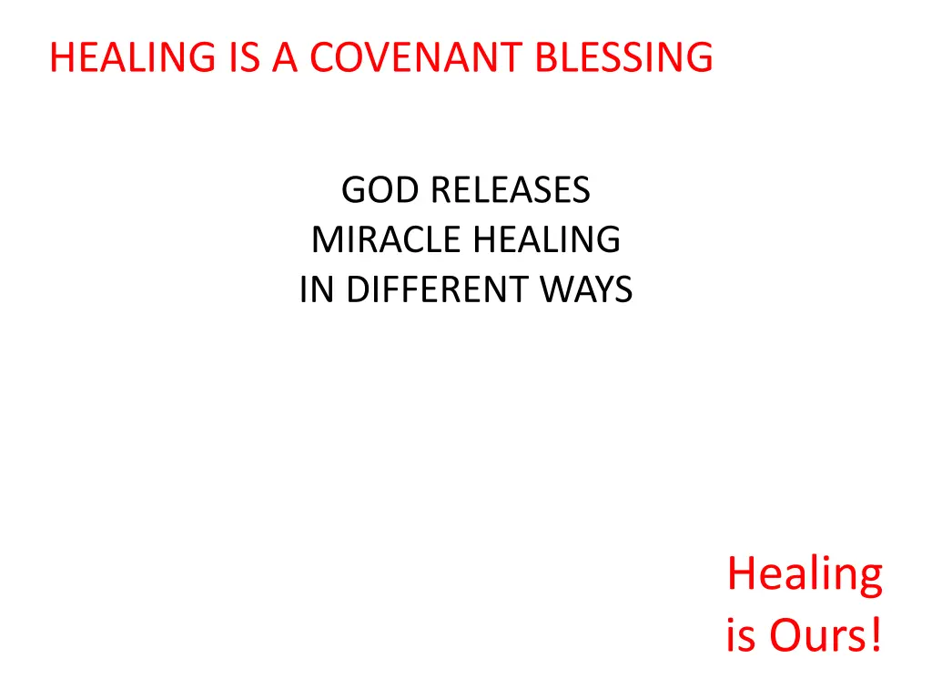 healing is a covenant blessing 5