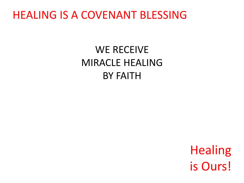healing is a covenant blessing 6