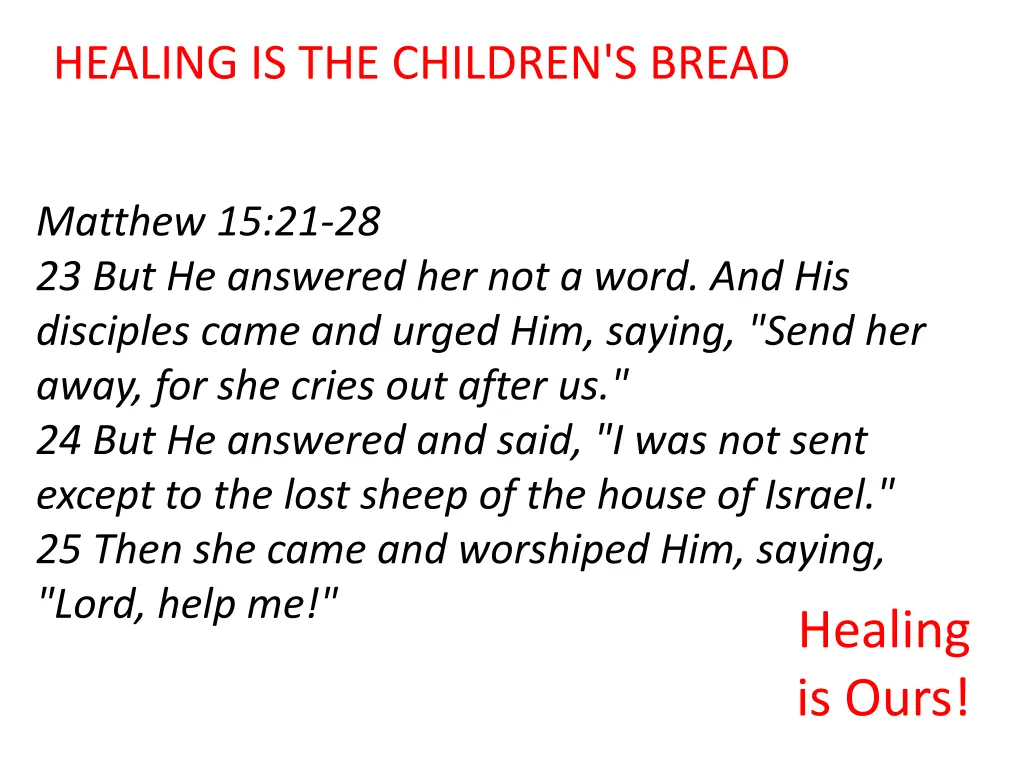 healing is the children s bread 1