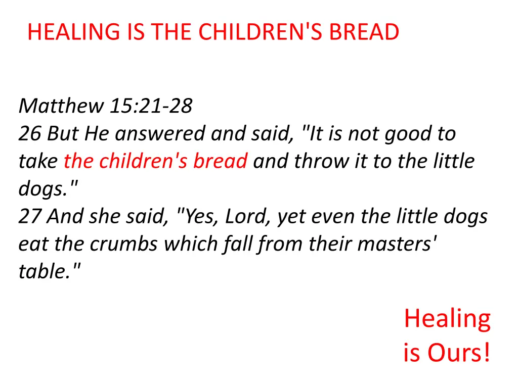 healing is the children s bread 2