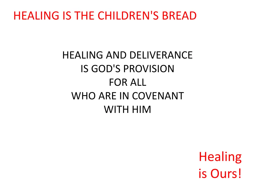 healing is the children s bread 4