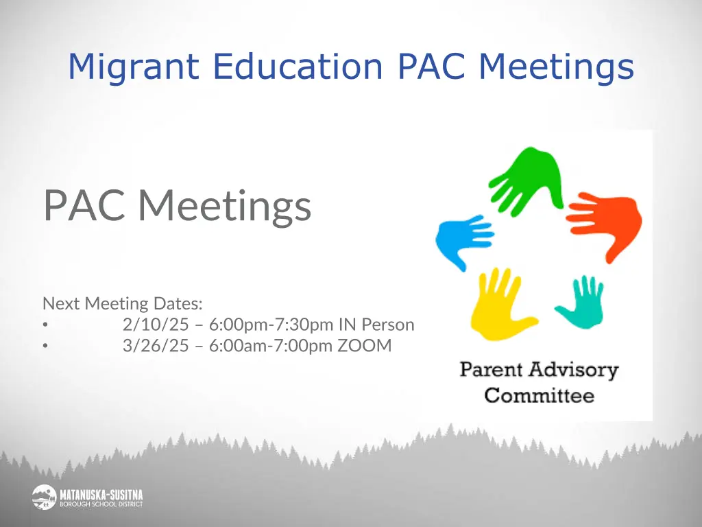 migrant education pac meetings