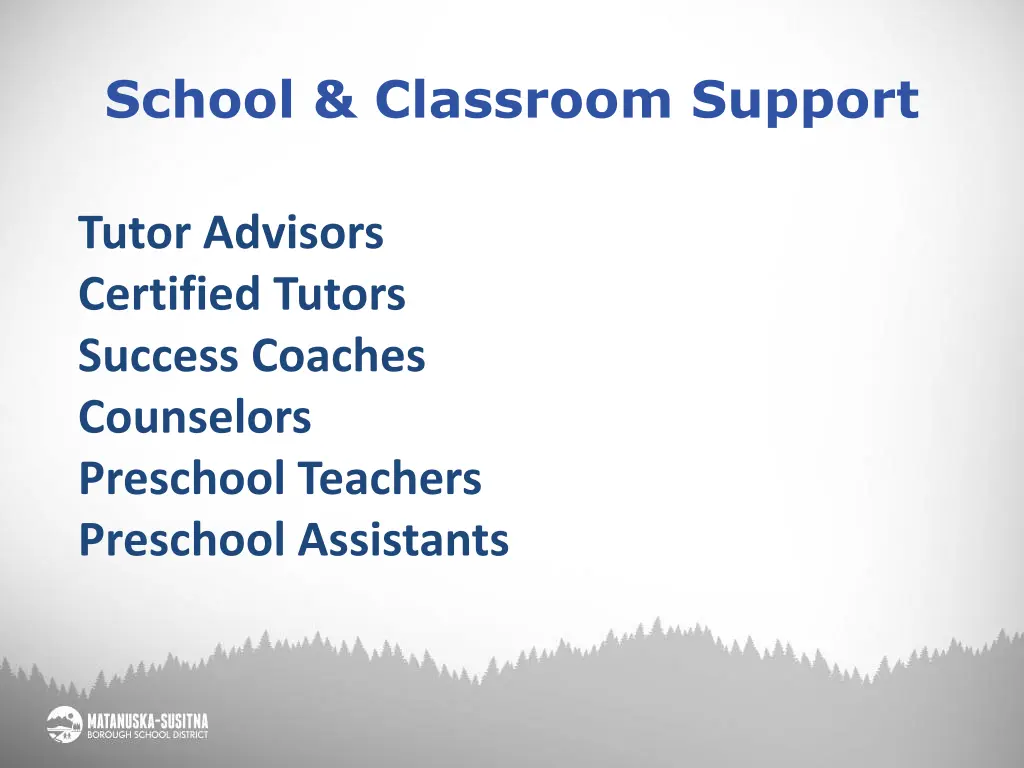school classroom support