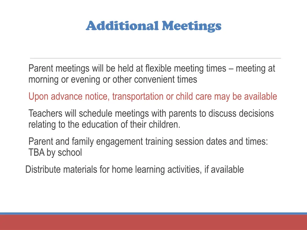 additional meetings