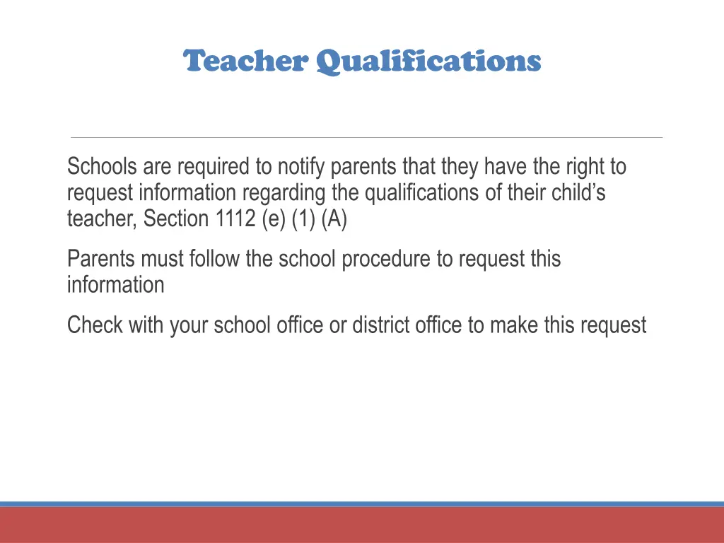 teacher qualifications
