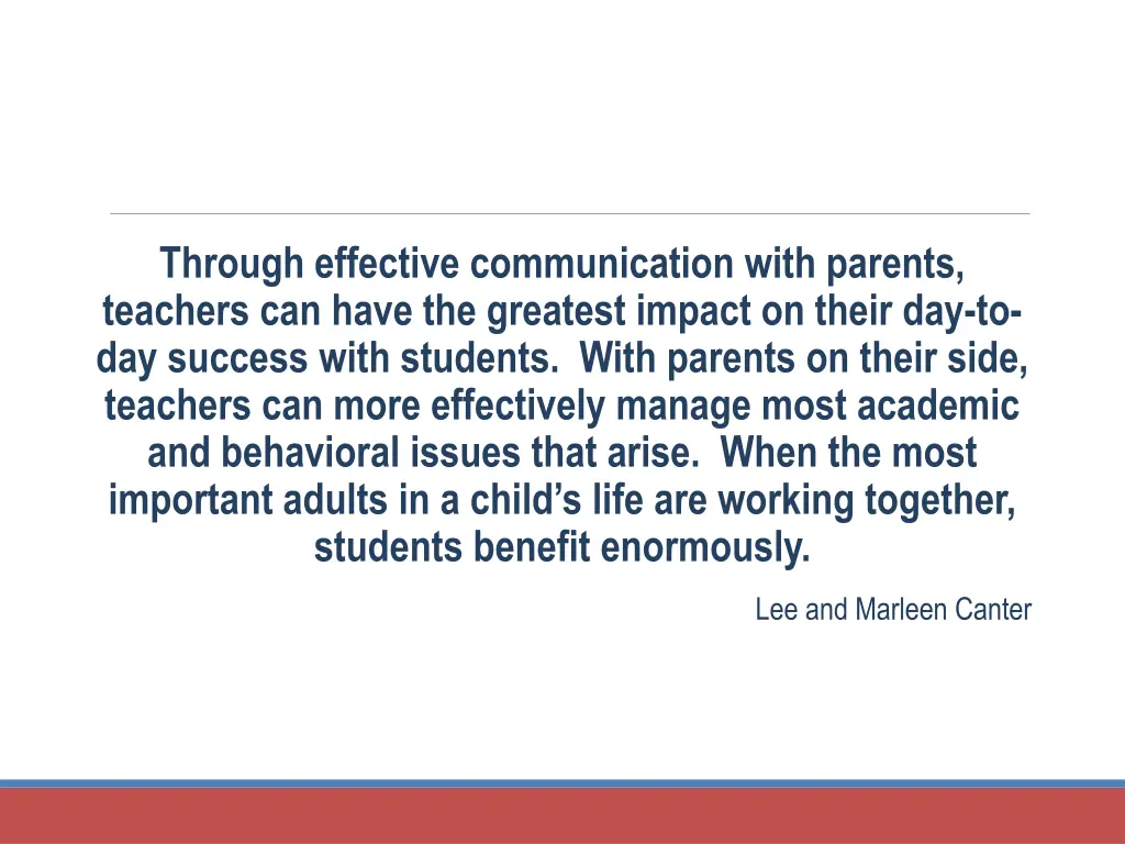 through effective communication with parents