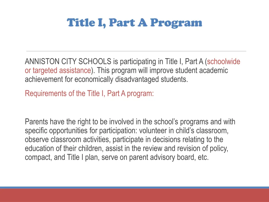 title i part a program