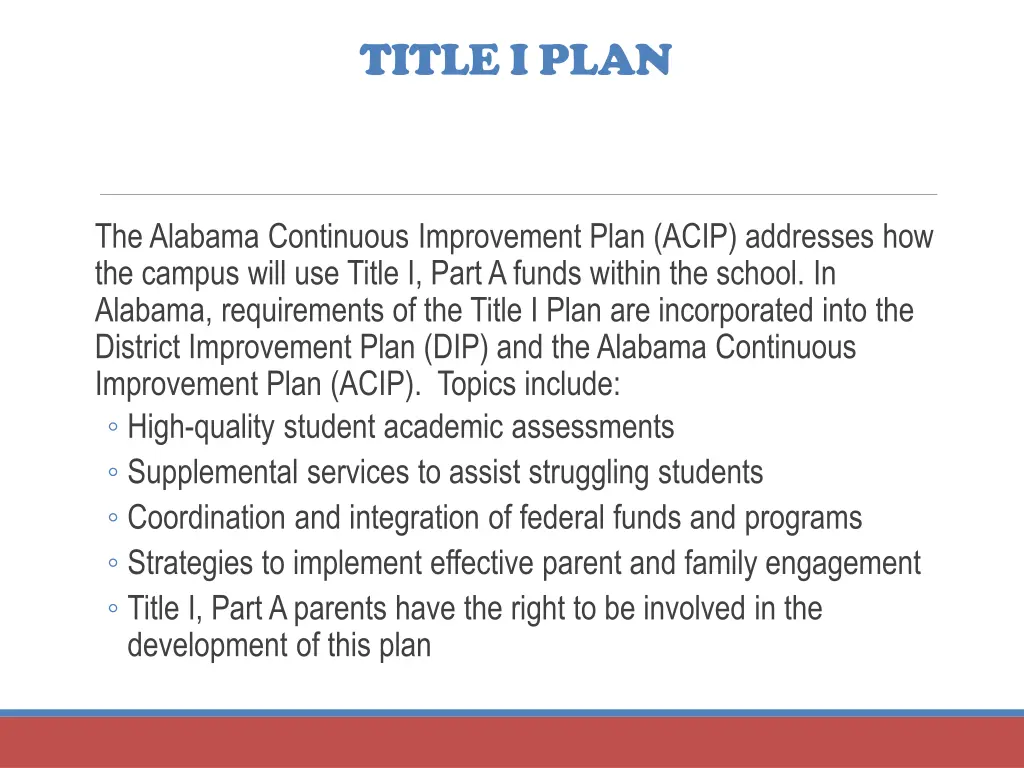 title i plan
