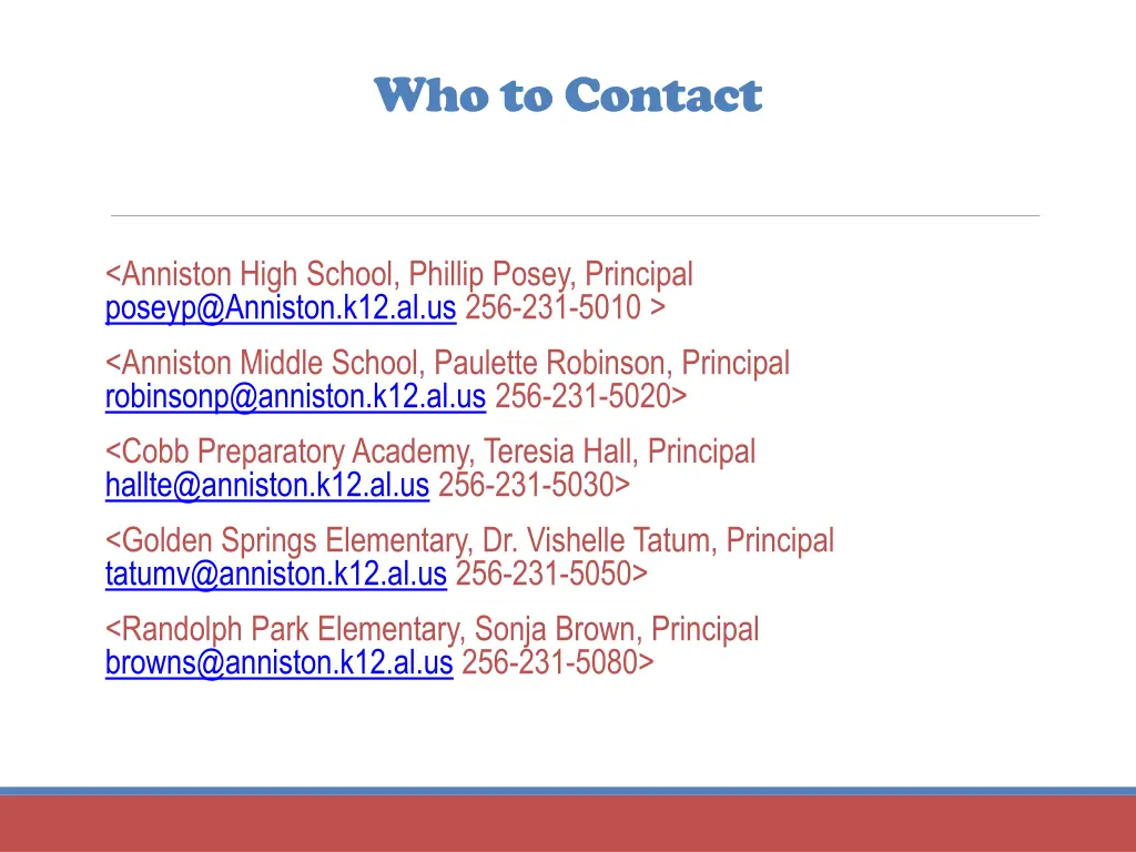 who to contact