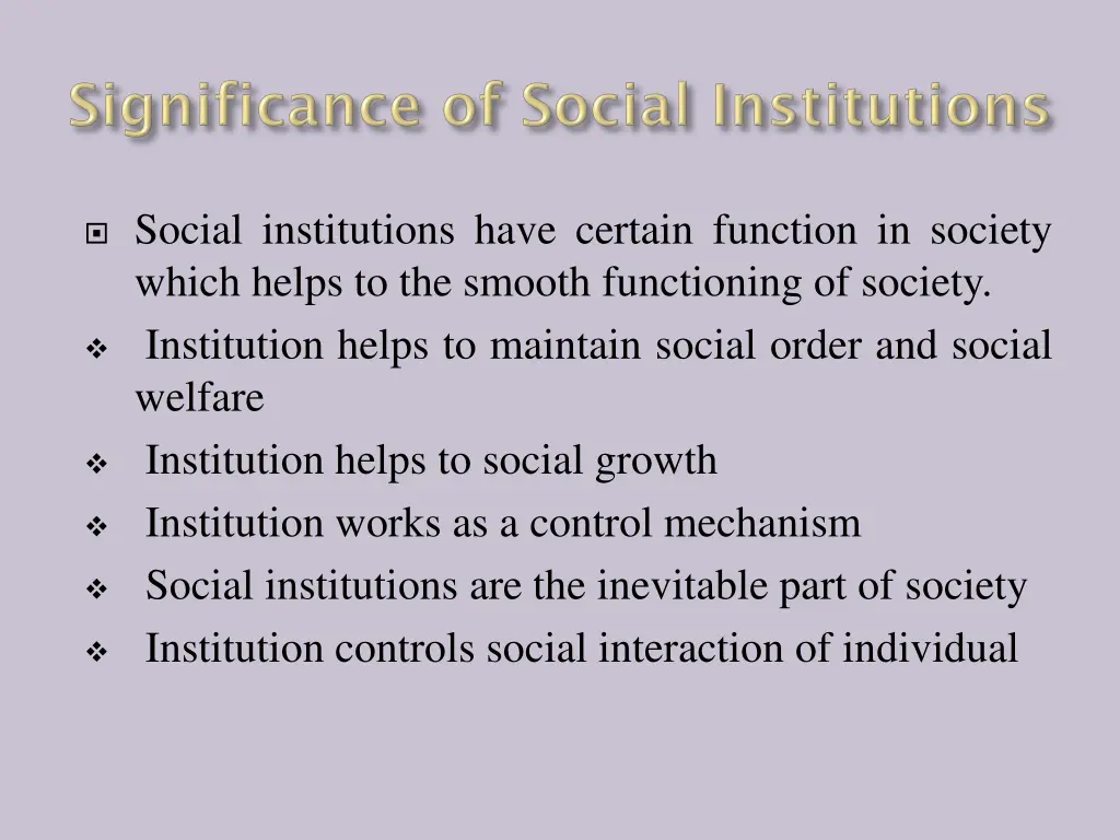 social institutions have certain function