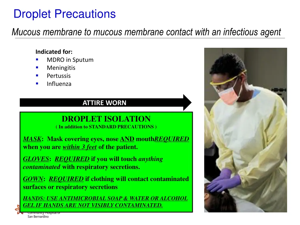 droplet precautions