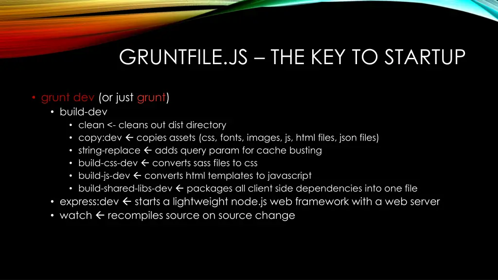 gruntfile js the key to startup