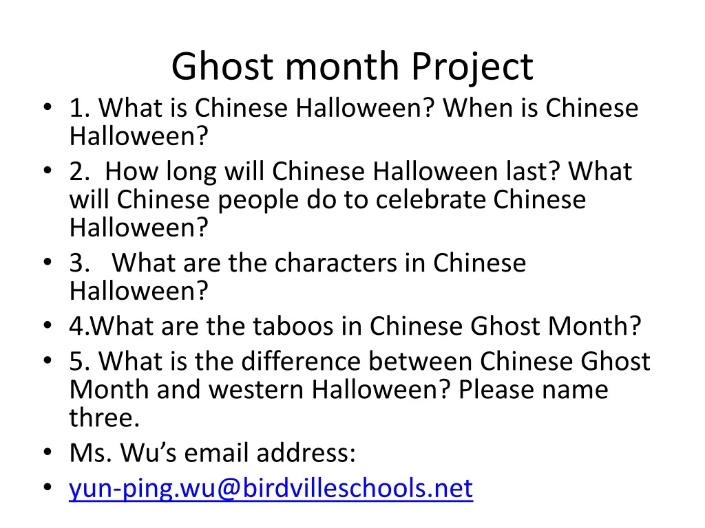 ghost month project 1 what is chinese halloween