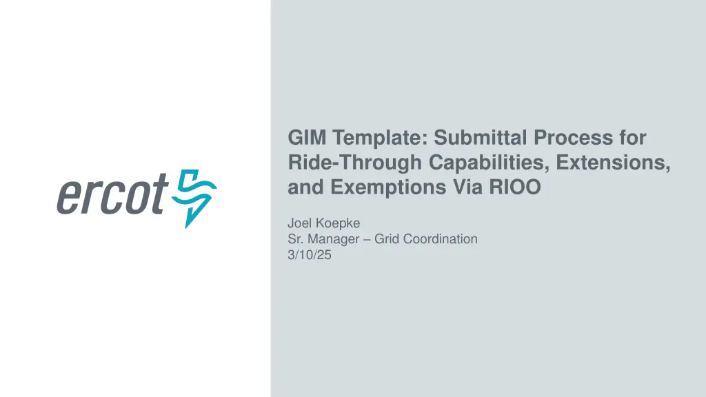 gim template submittal process for ride through