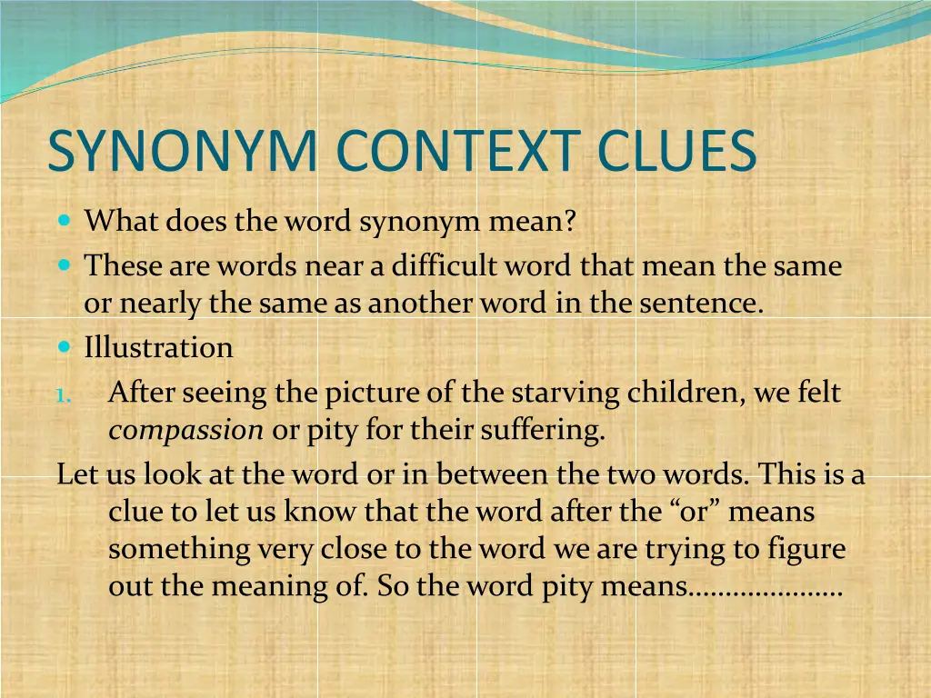 synonym context clues