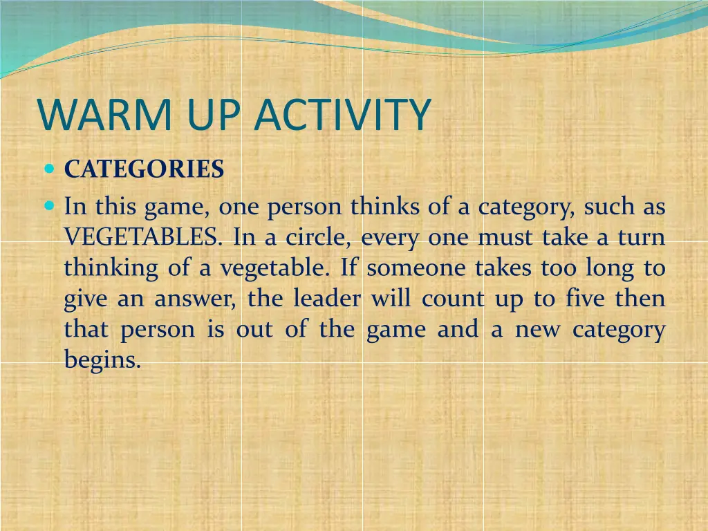 warm up activity