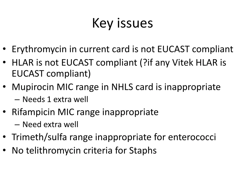 key issues