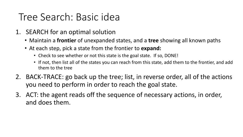tree search basic idea