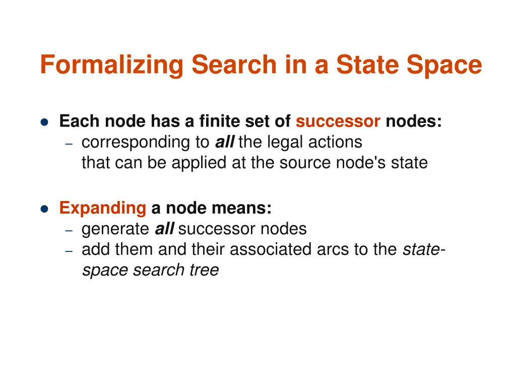 formalizing search in a state space 2