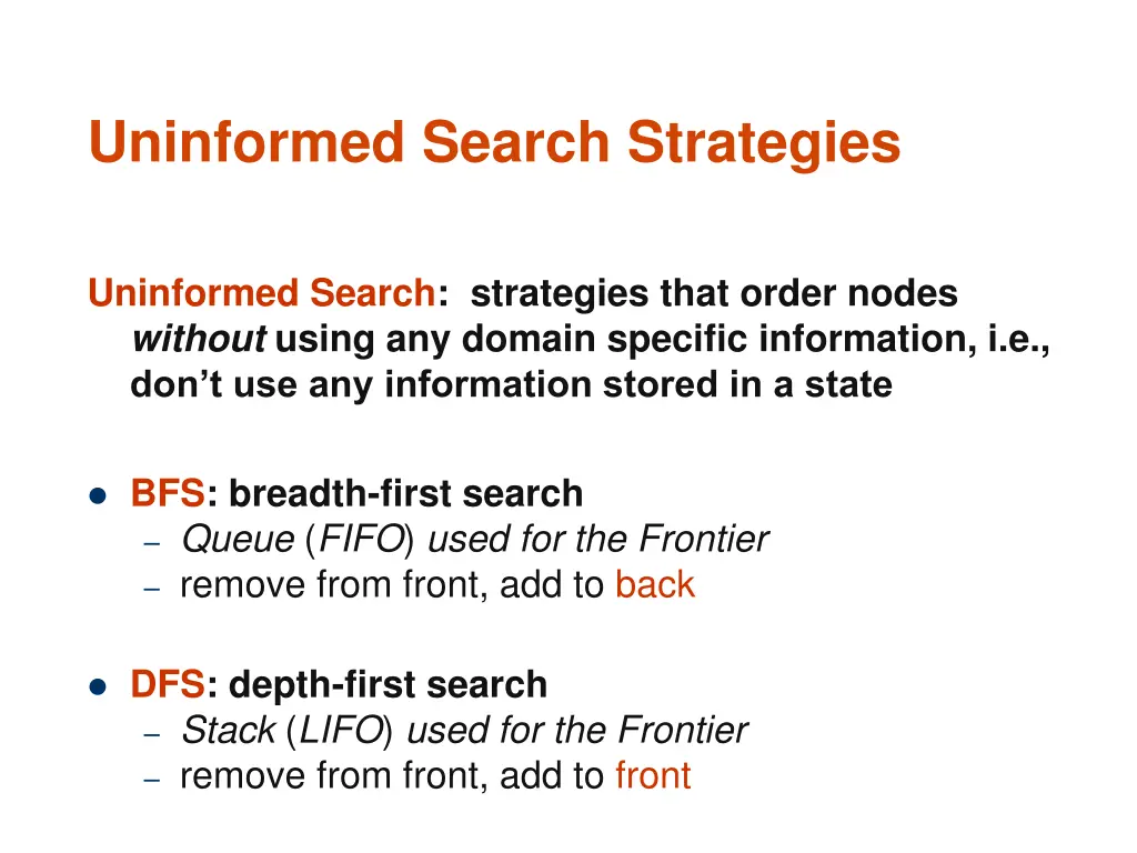 uninformed search strategies