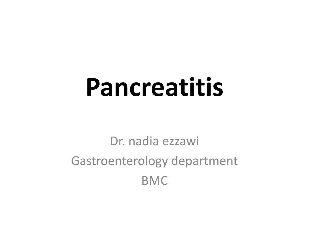 pancreatitis
