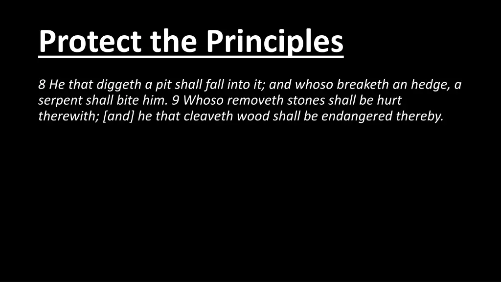 protect the principles