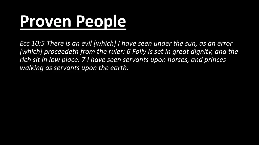 proven people