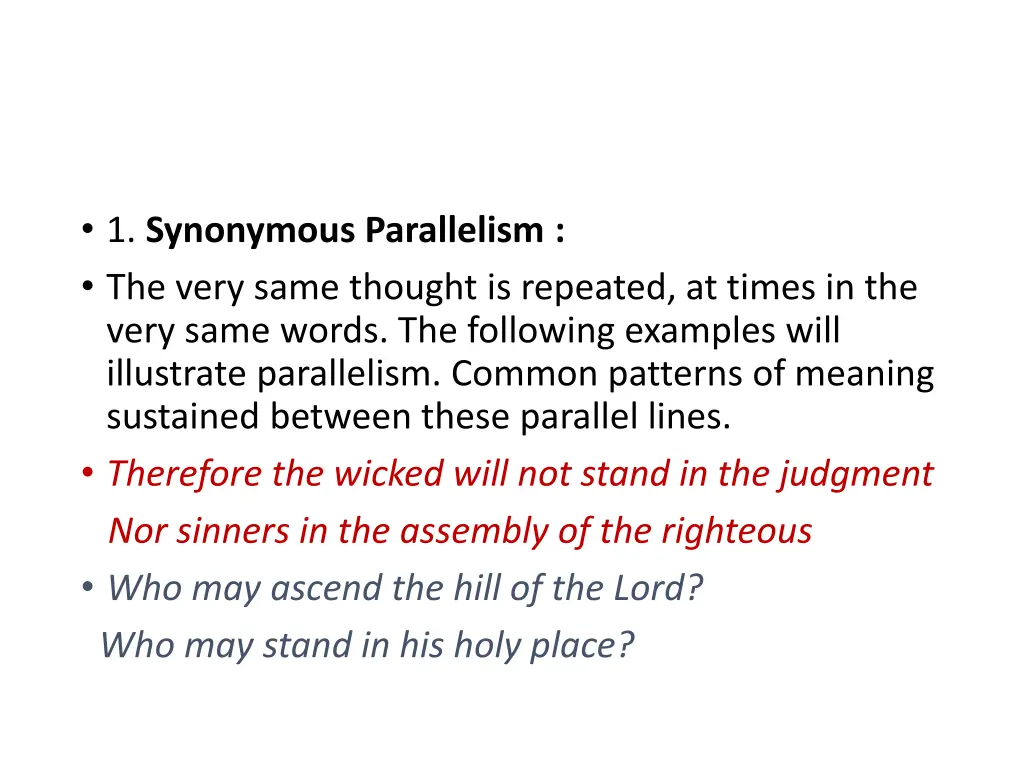 1 synonymous parallelism the very same thought