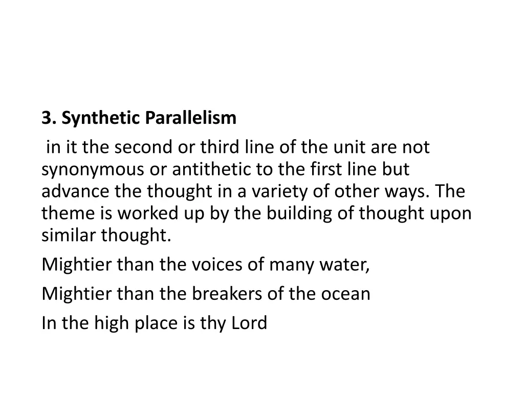3 synthetic parallelism in it the second or third