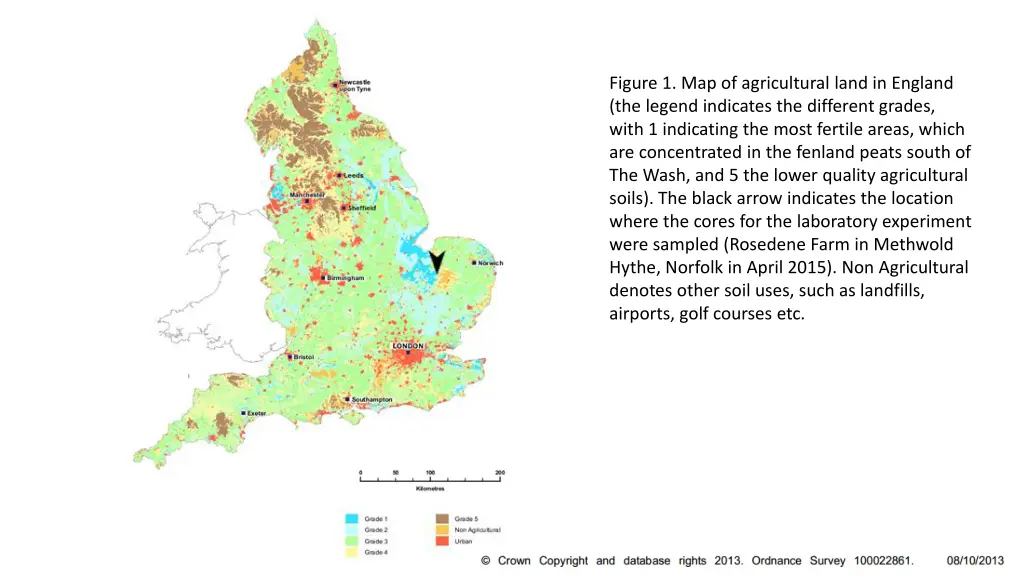 figure 1 map of agricultural land in england