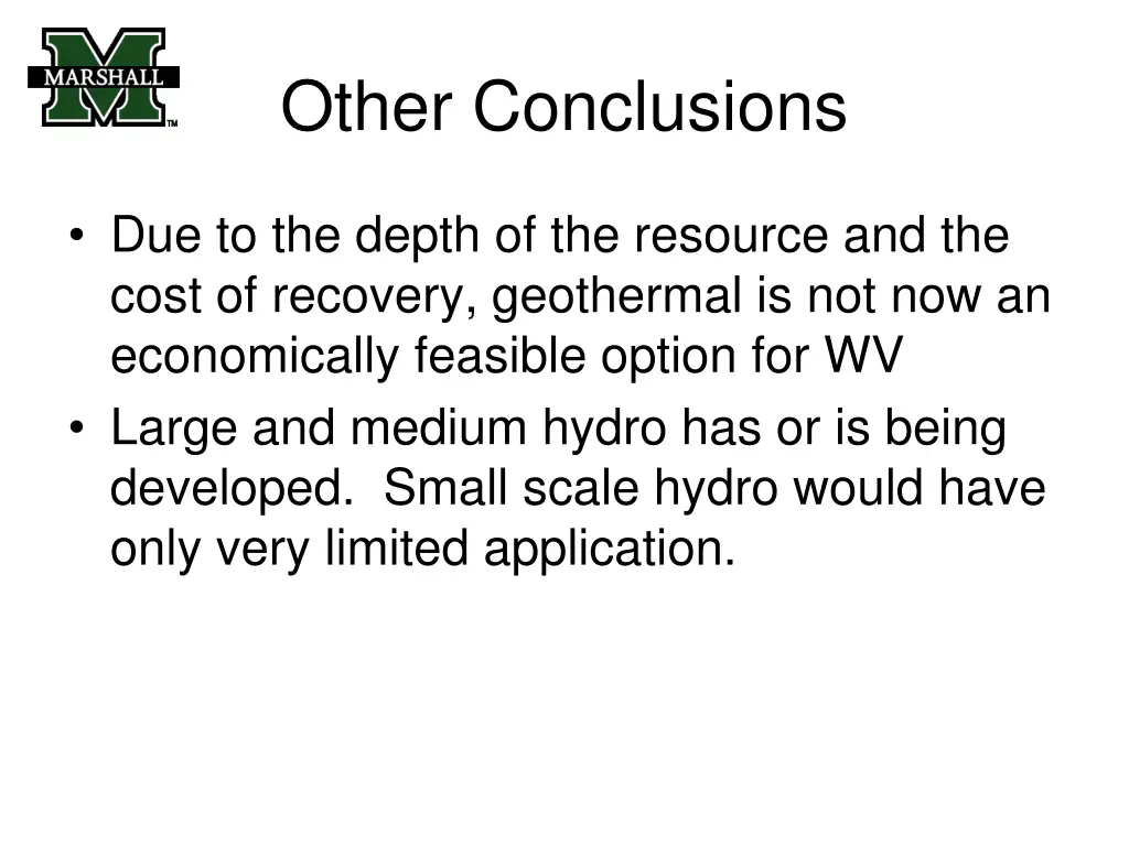other conclusions