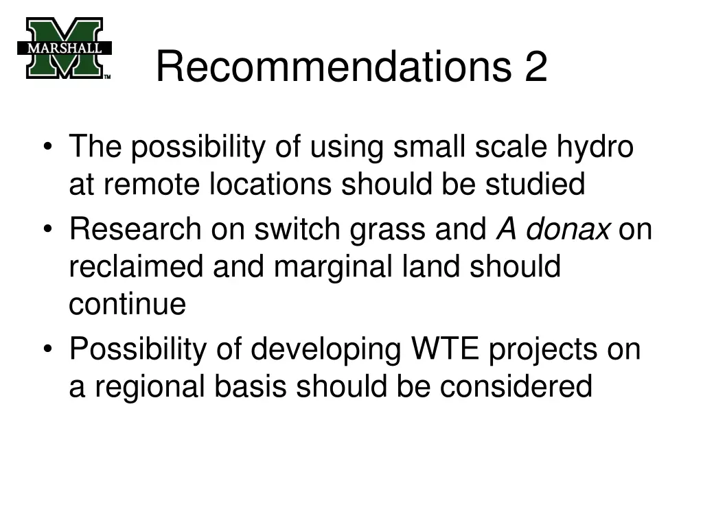 recommendations 2