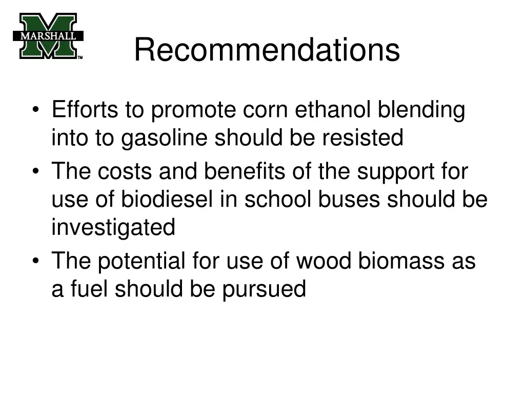 recommendations