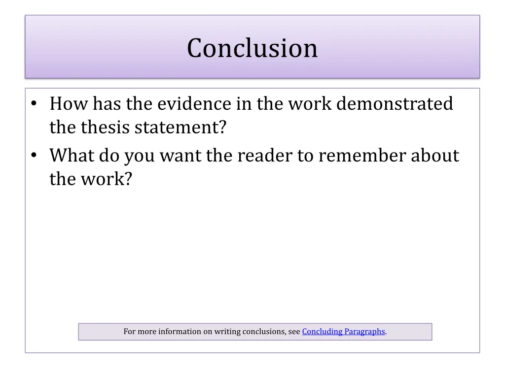 conclusion