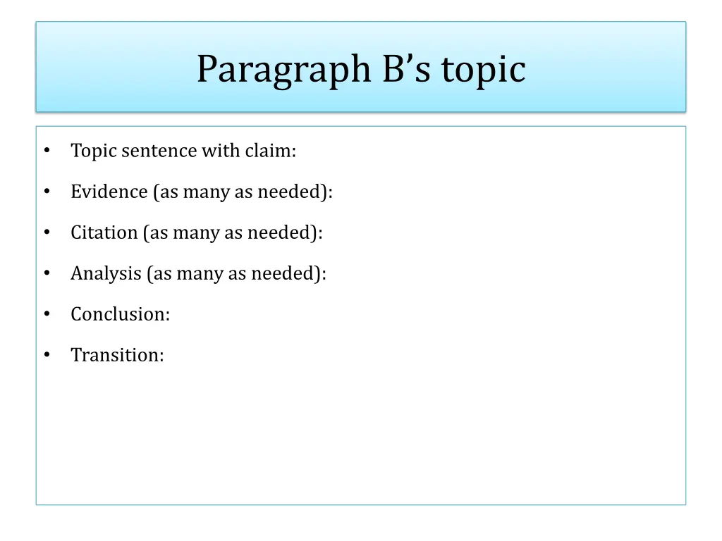 paragraph b s topic