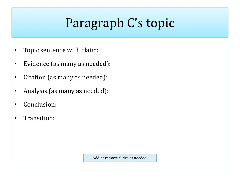 paragraph c s topic