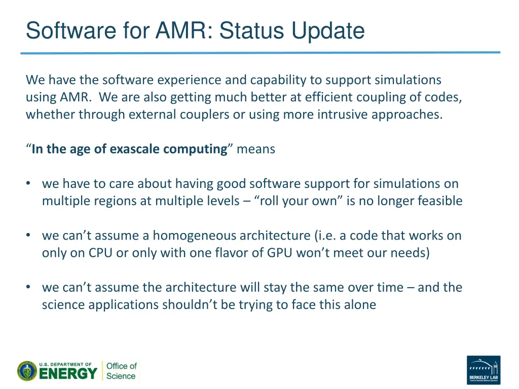 software for amr status update
