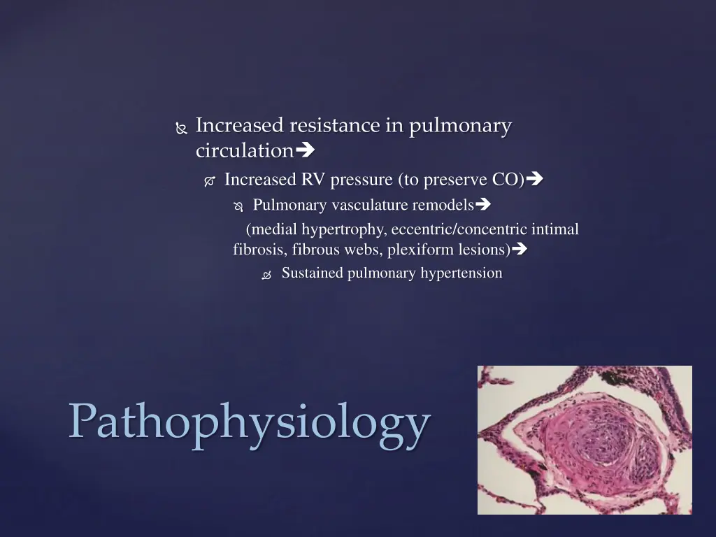 increased resistance in pulmonary circulation