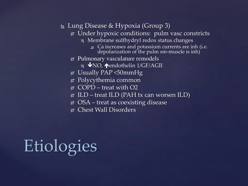 lung disease hypoxia group 3 under hypoxic